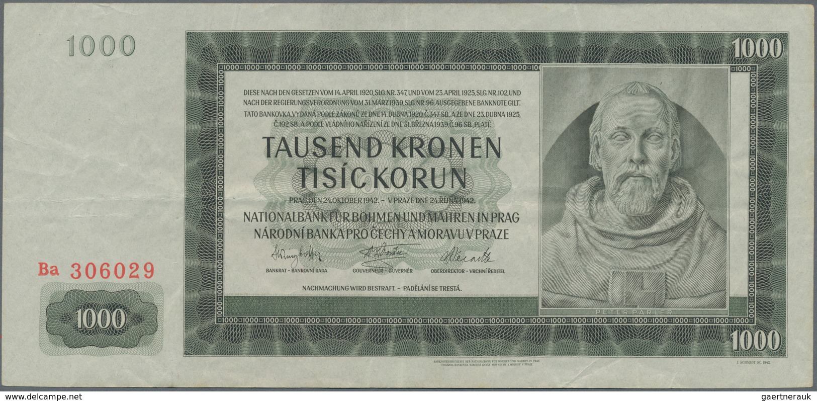 Deutschland - Nebengebiete Deutsches Reich: Protektorat Böhmen und Mähren, lot mit 14 Banknoten, dab