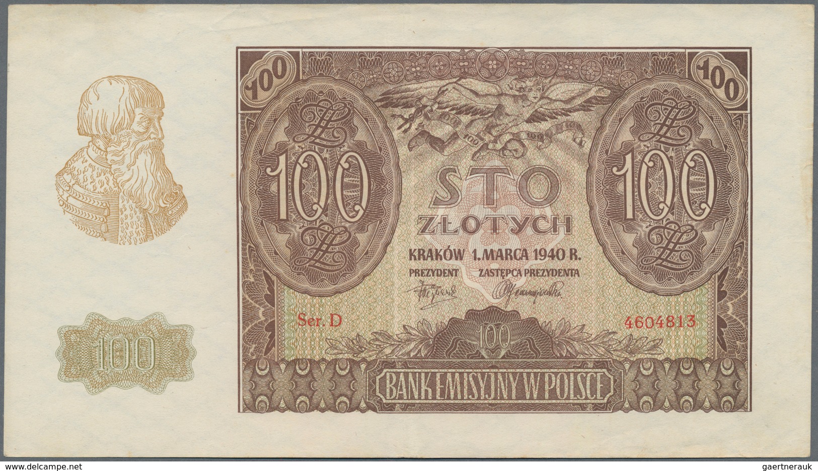 Deutschland - Nebengebiete Deutsches Reich: Generalgouvernement Polen, lot mit 9 Banknoten, dabei ei