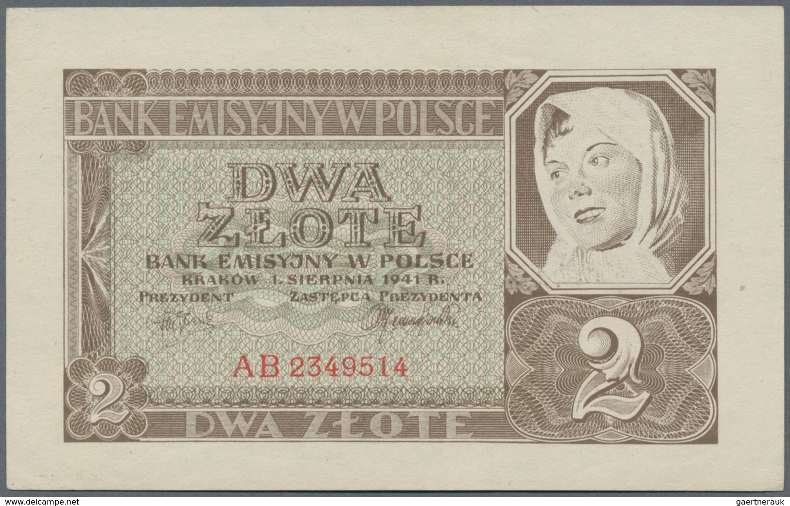 Deutschland - Nebengebiete Deutsches Reich: Generalgouvernement Polen, lot mit 9 Banknoten, dabei ei