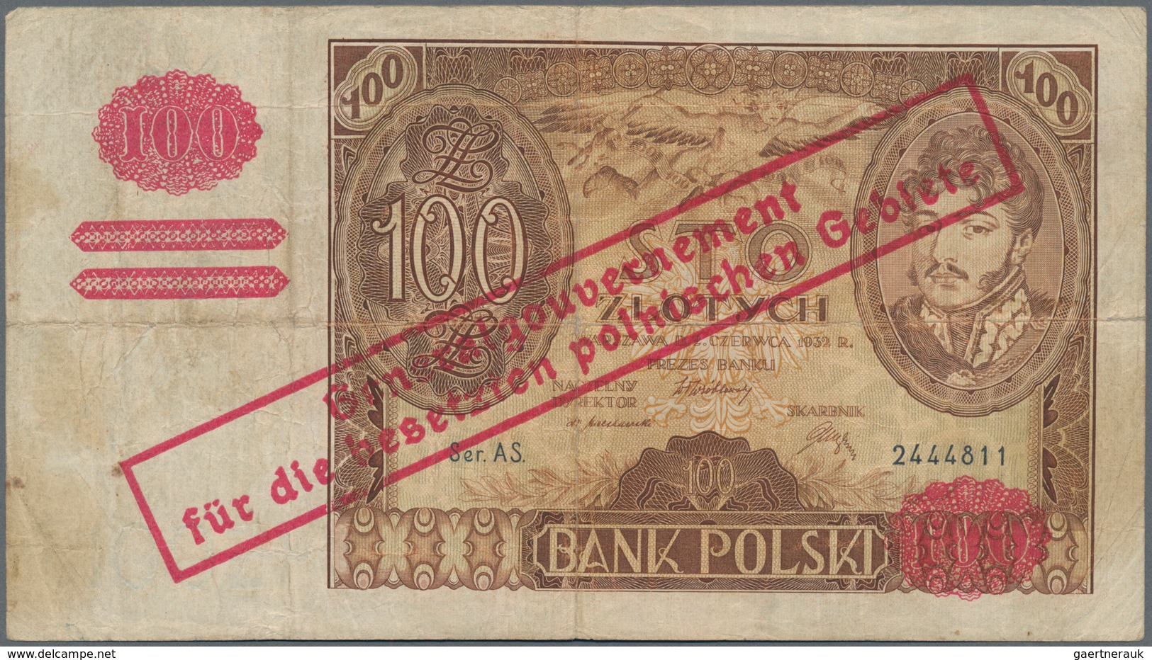 Deutschland - Nebengebiete Deutsches Reich: Generalgouvernement Polen, lot mit 9 Banknoten, dabei ei