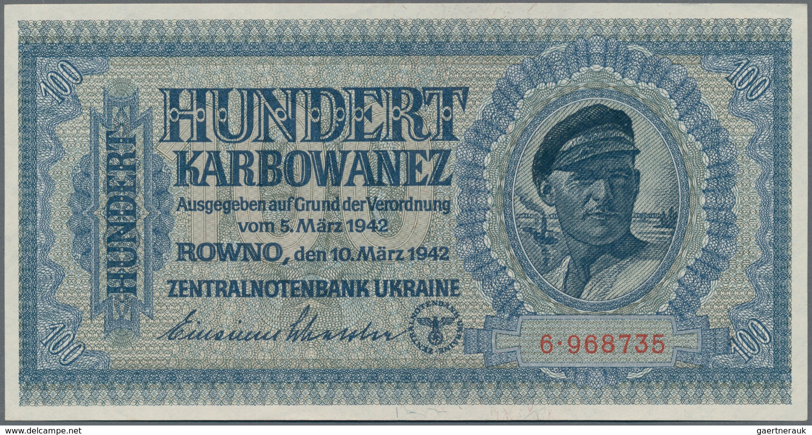 Deutschland - Nebengebiete Deutsches Reich: Zentralnotenbank Ukraine Lot Mit 8 Banknoten 1 (UNC), 5 - Other & Unclassified