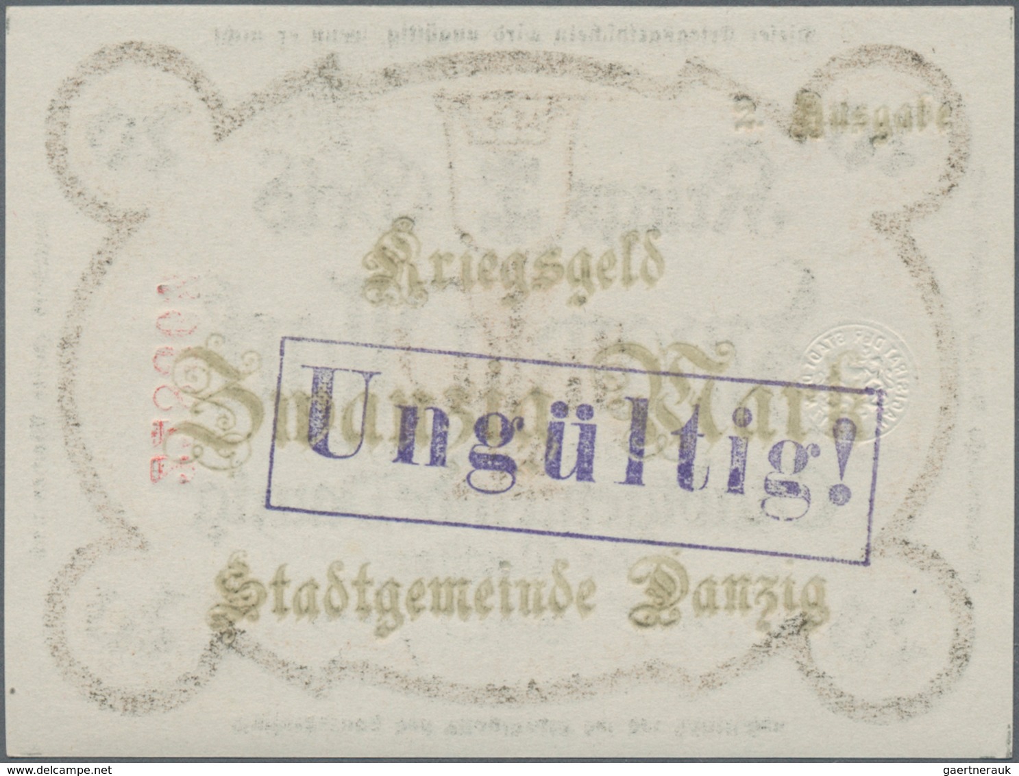 Deutschland - Nebengebiete Deutsches Reich: Kriegsgeld Der Stadtgemeinde Danzig Zu 20 Mark 1918, Ro. - Other & Unclassified