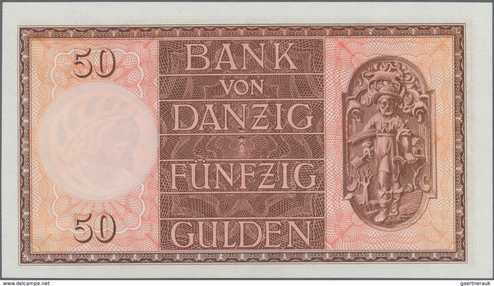 Deutschland - Nebengebiete Deutsches Reich: Danzig - Bank Von Danzig, 50 Gulden 05.02.1937, Ro.843 I - Andere & Zonder Classificatie