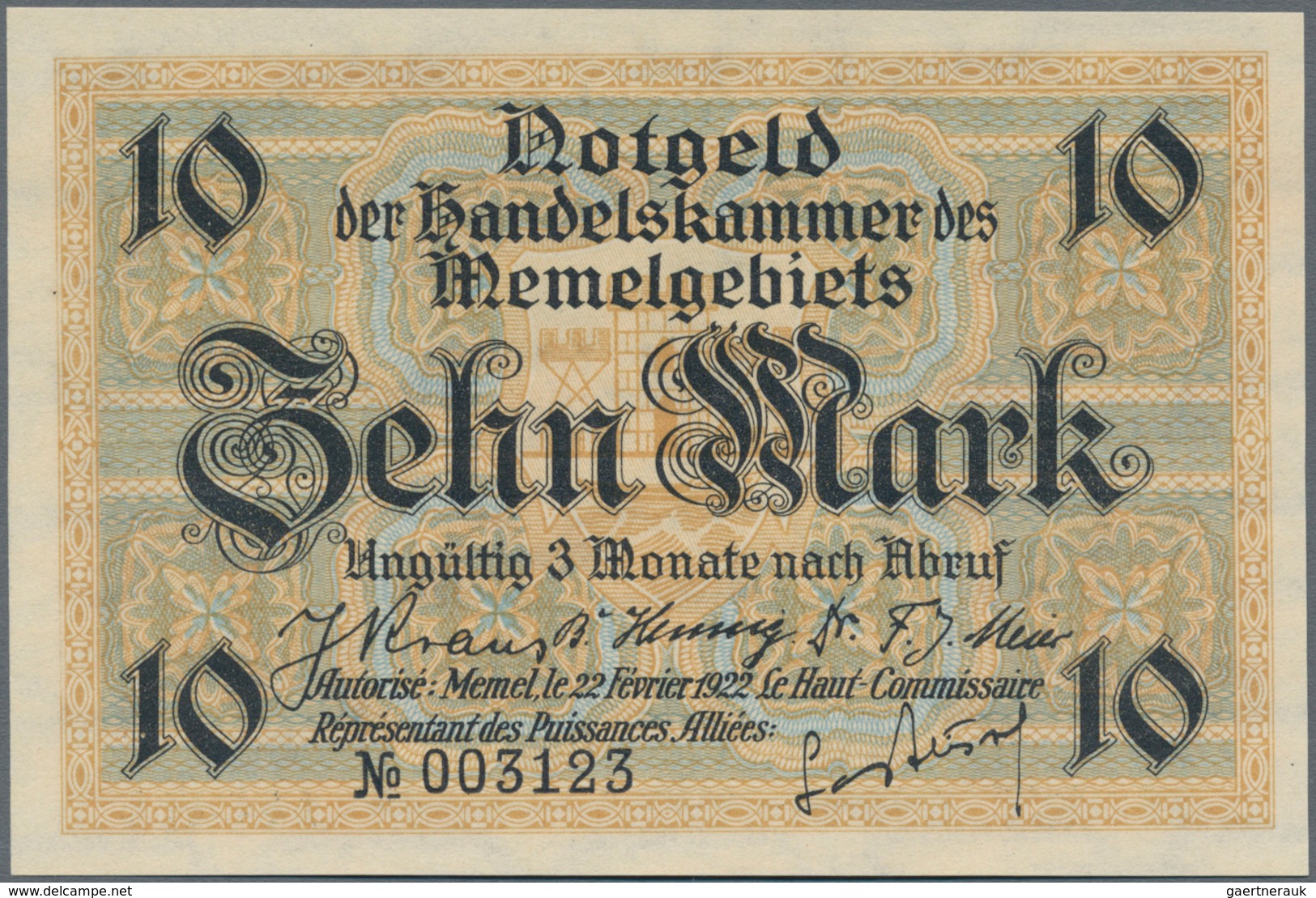 Deutschland - Nebengebiete Deutsches Reich: Memel, Großes Lot Mit 13 Banknoten, Dabei ½ Mark Ro.846b - Autres & Non Classés