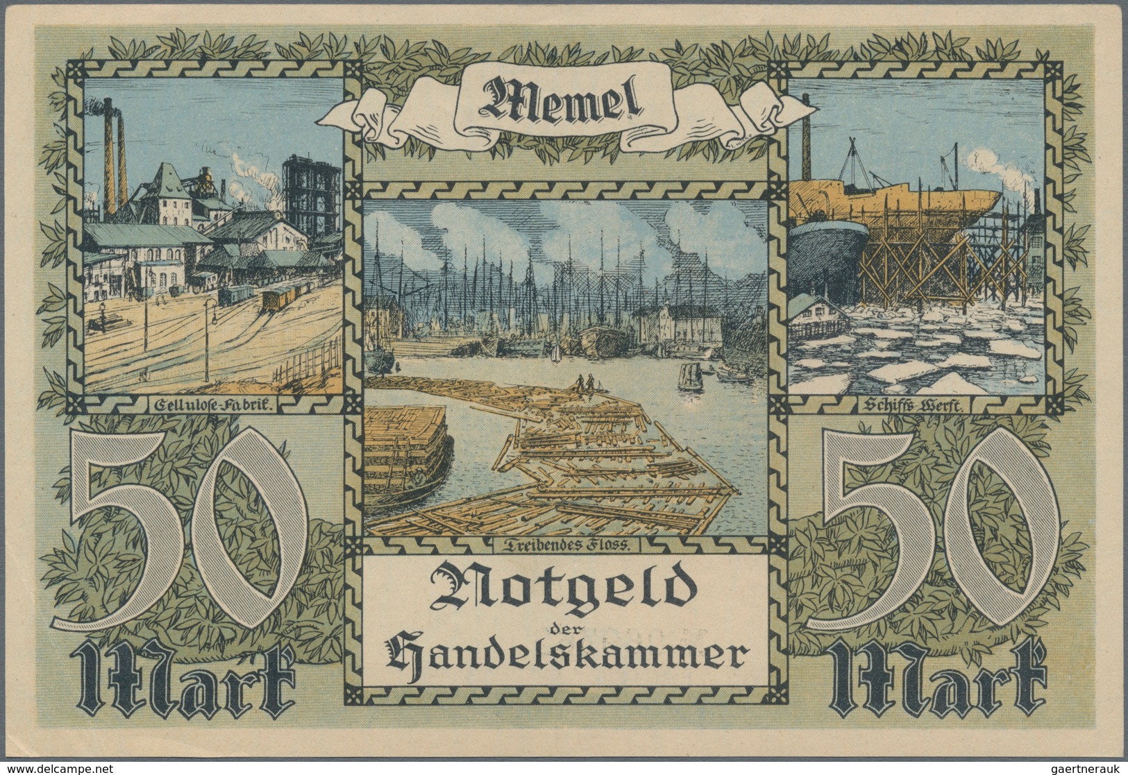 Deutschland - Nebengebiete Deutsches Reich: Memel, großes Lot mit 13 Banknoten, dabei ½ Mark Ro.846b