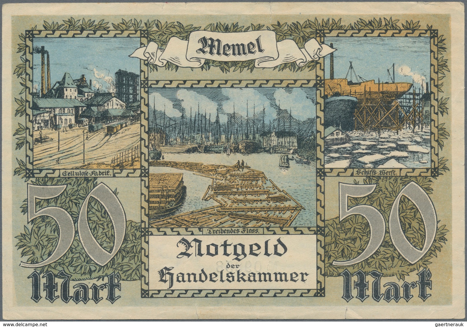 Deutschland - Nebengebiete Deutsches Reich: Memel, großes Lot mit 13 Banknoten, dabei ½ Mark Ro.846b