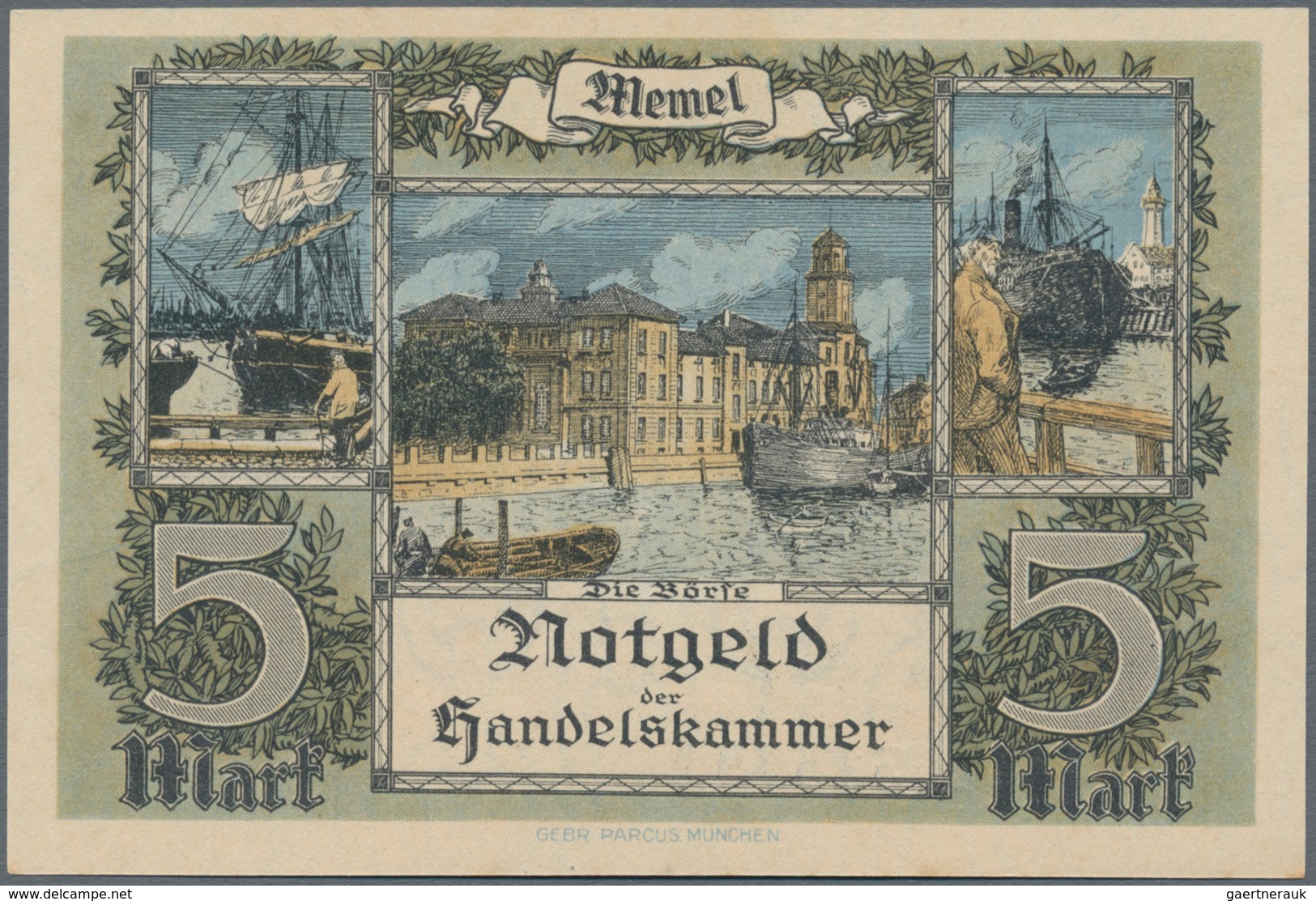 Deutschland - Nebengebiete Deutsches Reich: Memel, großes Lot mit 13 Banknoten, dabei ½ Mark Ro.846b