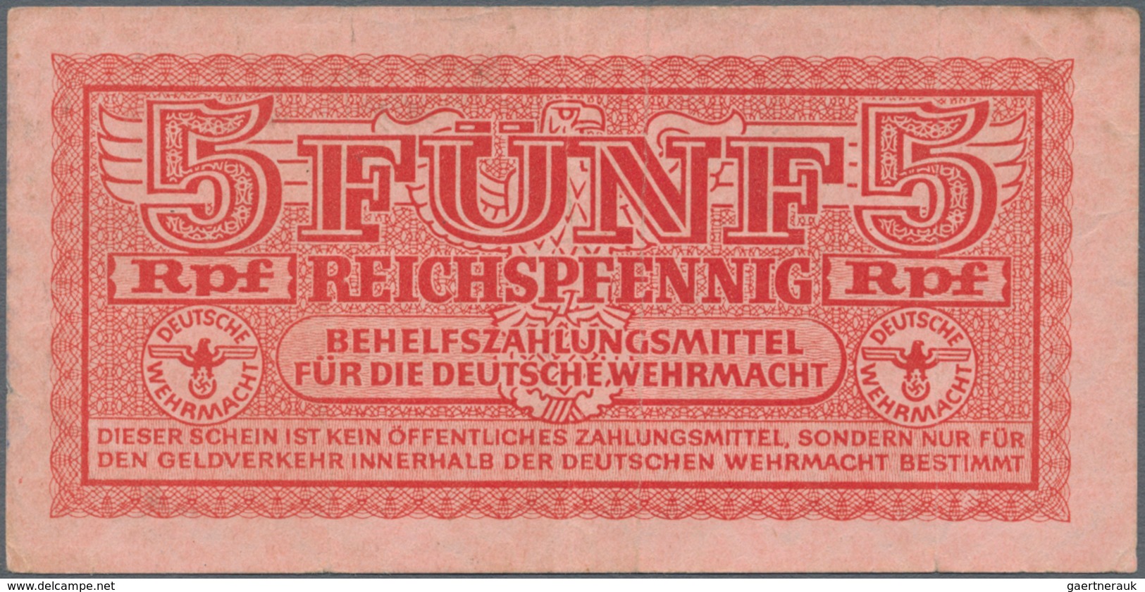 Deutschland - Konzentrations- und Kriegsgefangenenlager: Lot mit 9 Banknoten der Behelfszahlungsmitt