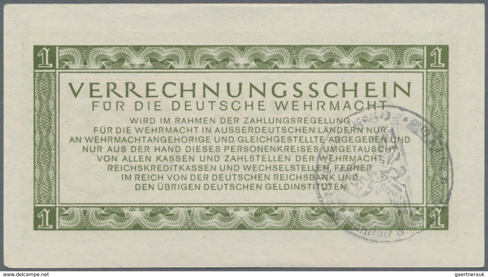 Deutschland - Konzentrations- und Kriegsgefangenenlager: Lot mit 6 Banknoten der Verrechnungsscheine