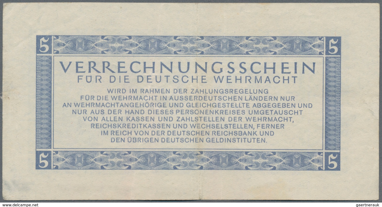 Deutschland - Konzentrations- und Kriegsgefangenenlager: Lot mit 6 Banknoten der Verrechnungsscheine