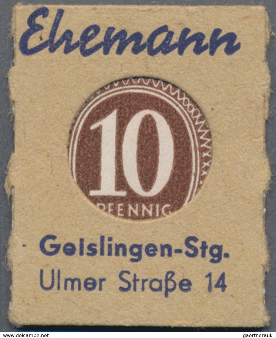 Deutschland - Briefmarkennotgeld: Geislingen, Württemberg, Ehemann Bürobedarf, 10 Pf. Ziffer Kontrol - Sonstige & Ohne Zuordnung