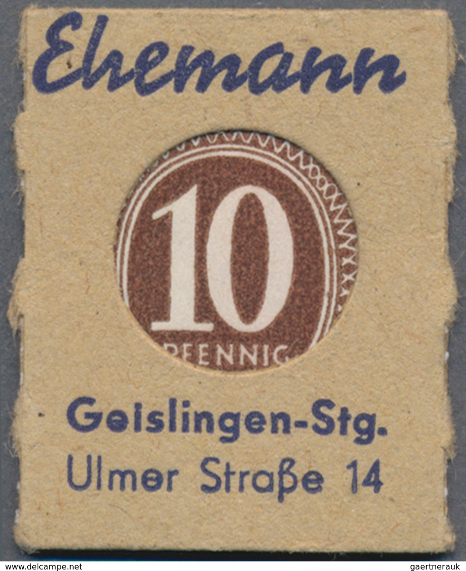Deutschland - Briefmarkennotgeld: Geislingen, Württemberg, Ehemann Bürobedarf, 10 Pf. Ziffer Kontrol - Other & Unclassified