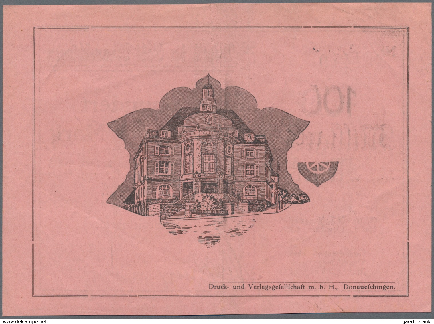 Deutschland - Notgeld - Baden: Donaueschingen, Stadt, 1, 5 (Papier rosa), 10, 20 (2, Druck schwarz b