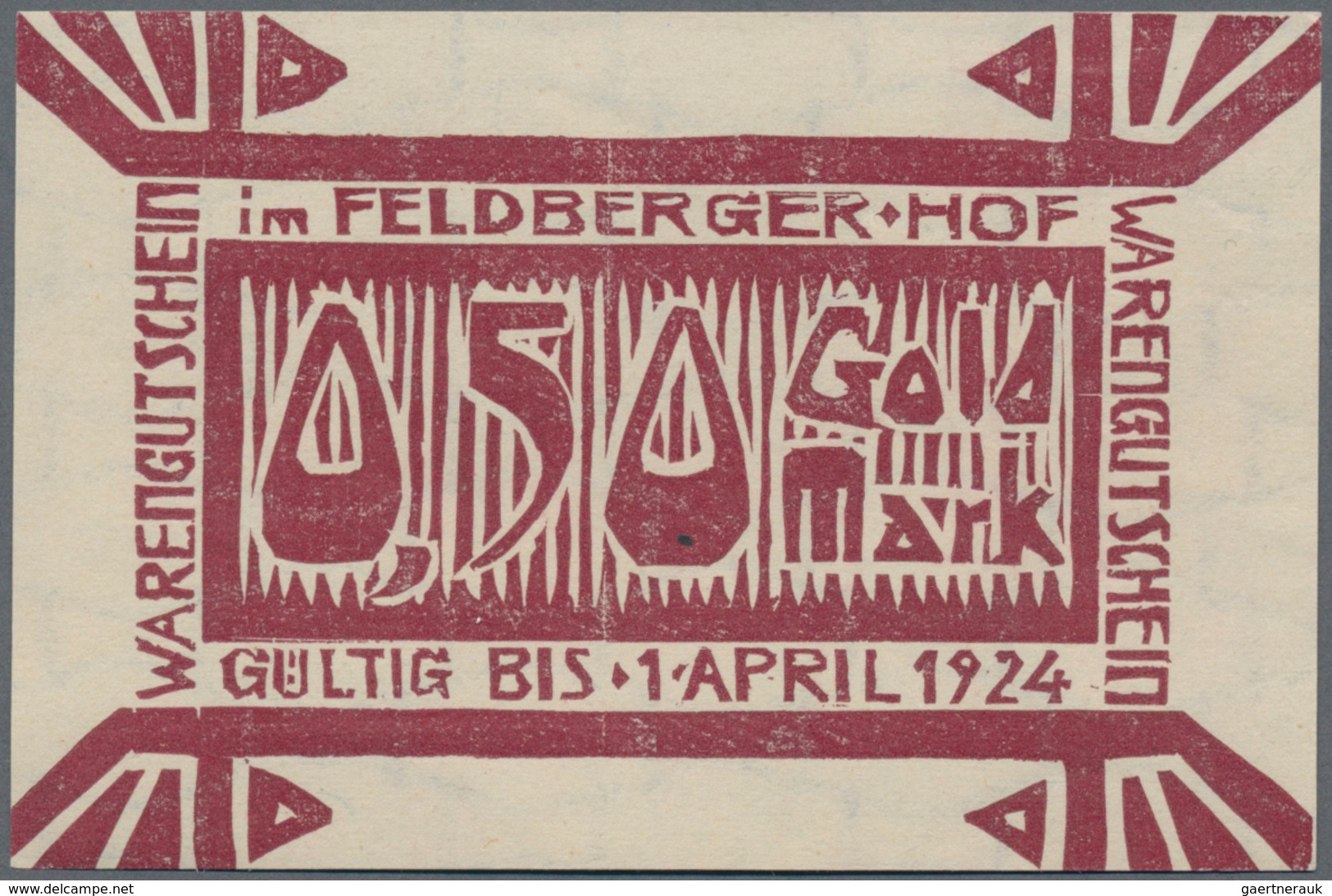 Deutschland - Notgeld - Baden: Feldberger Hof, 0,20, 0,50, 1, 2, 5 Goldmark, O. D., 5 GM Mit KN, Erh - [11] Emissions Locales