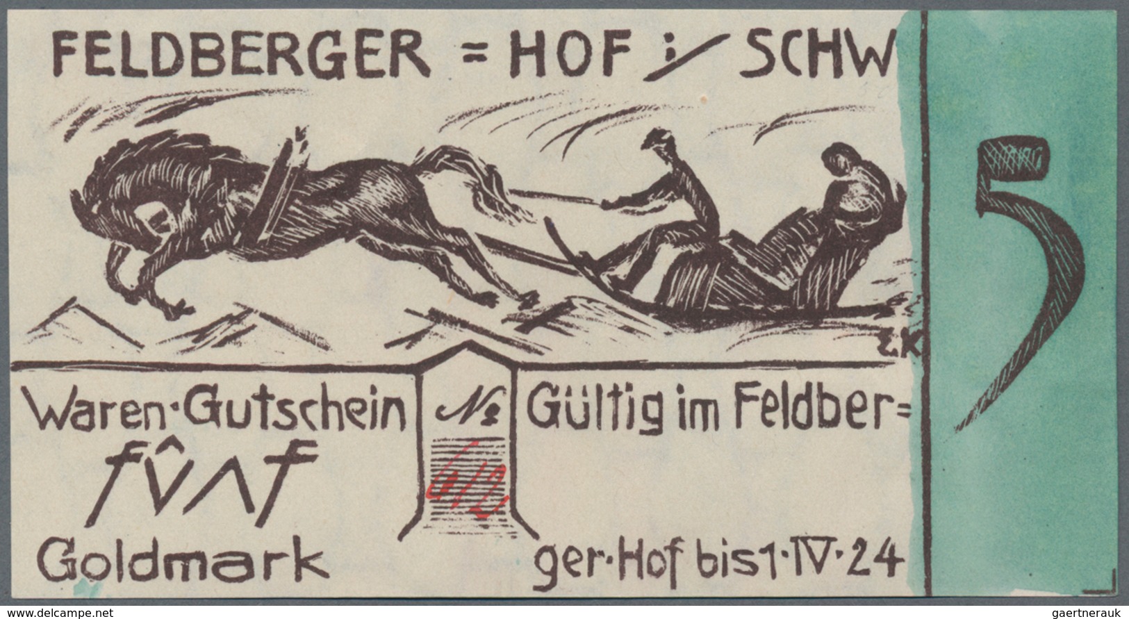 Deutschland - Notgeld - Baden: Feldberger Hof, 0,20, 0,50, 1, 2, 5 Goldmark, O. D., 5 GM Mit KN, Erh - [11] Emissions Locales