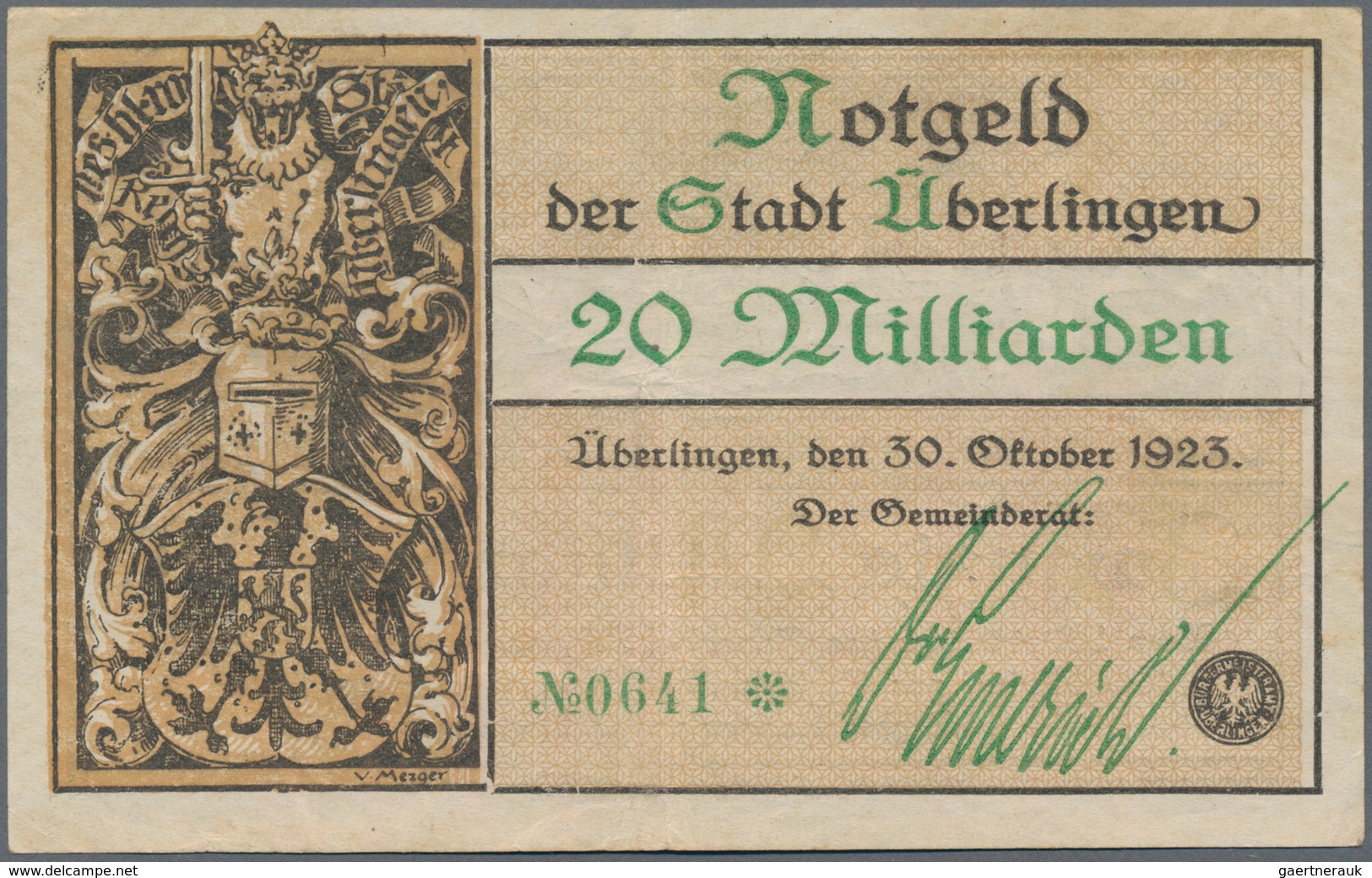 Deutschland - Notgeld - Baden: Überlingen, Stadt, 5 Tsd., 20 Tsd. Mark, 16.2.1923, Mit Druckfirma Un - Lokale Ausgaben