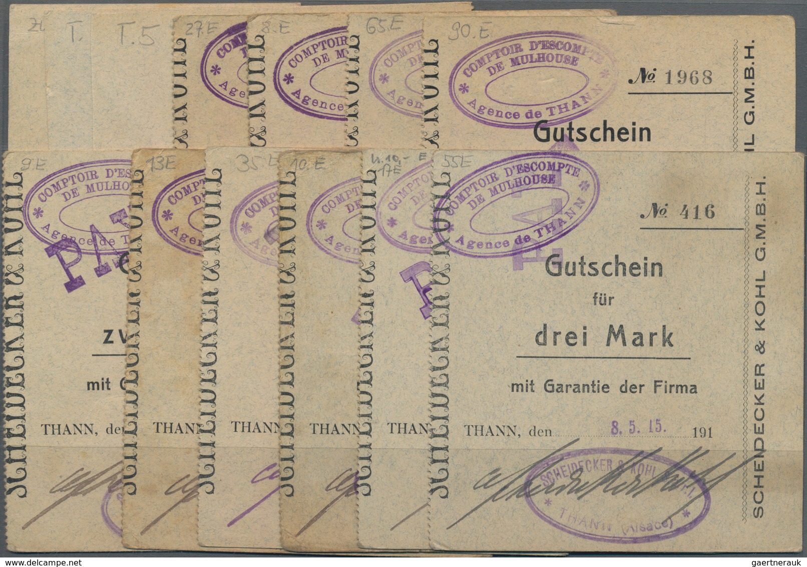 Deutschland - Notgeld - Elsass-Lothringen: Thann, Oberelsass, Scheidecker & Kohl GmbH, 50 Pf., 6.2.1 - Other & Unclassified