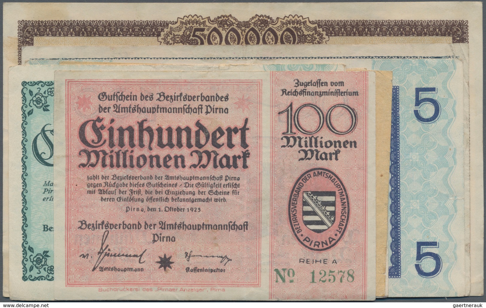 Deutschland - Notgeld - Sachsen: Freital, Sachsen, Rat Der Stadt, Kleines Lot Mit 10 Banknoten 200 T - Lokale Ausgaben