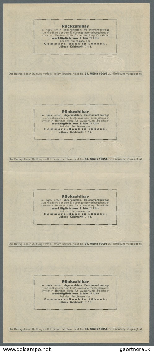 Deutschland - Notgeld - Schleswig-Holstein: LÜBECK; 1,- Goldmark-Notgeldschein Im Senkrechtem Unzert - [11] Local Banknote Issues