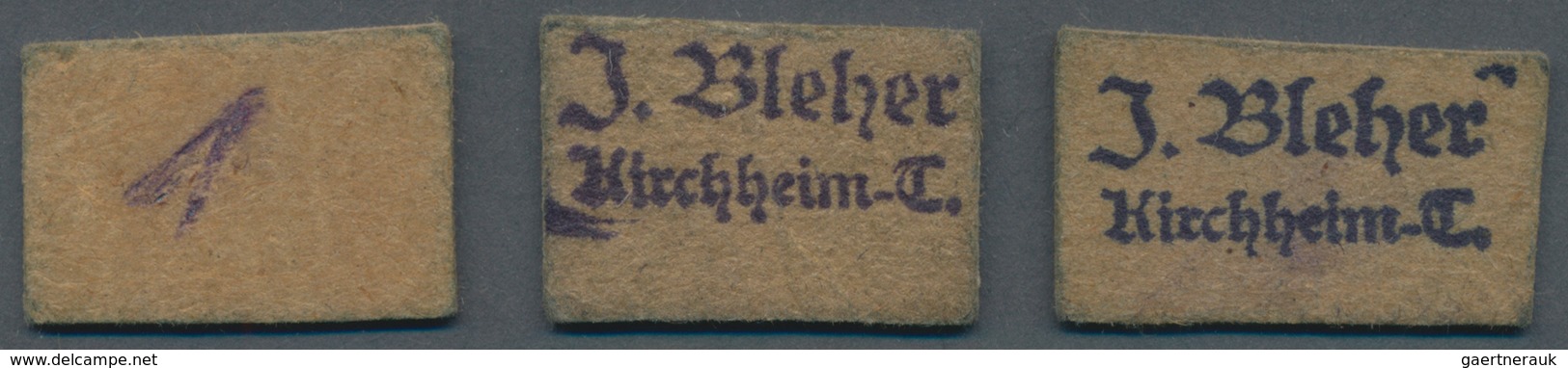 Deutschland - Notgeld - Württemberg: Kirchheim / Teck, J. Bleher, 1, 2, 3 (Pf.), O. D. (1919), Karto - Lokale Ausgaben