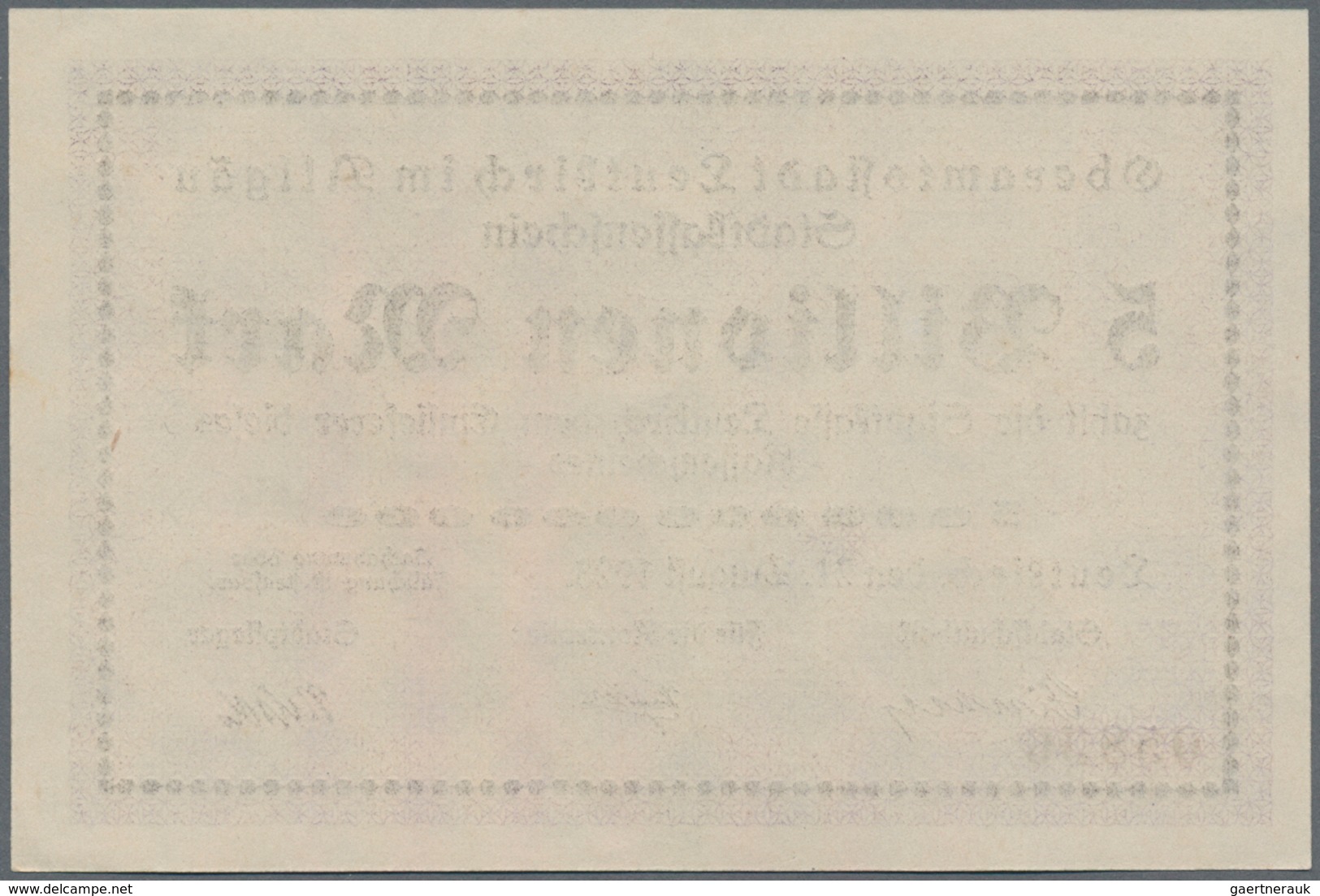 Deutschland - Notgeld - Württemberg: Leutkirch, Amtskörperschaft, 500 Tsd. (A), 1 (A Und B), 5 (A), - Lokale Ausgaben