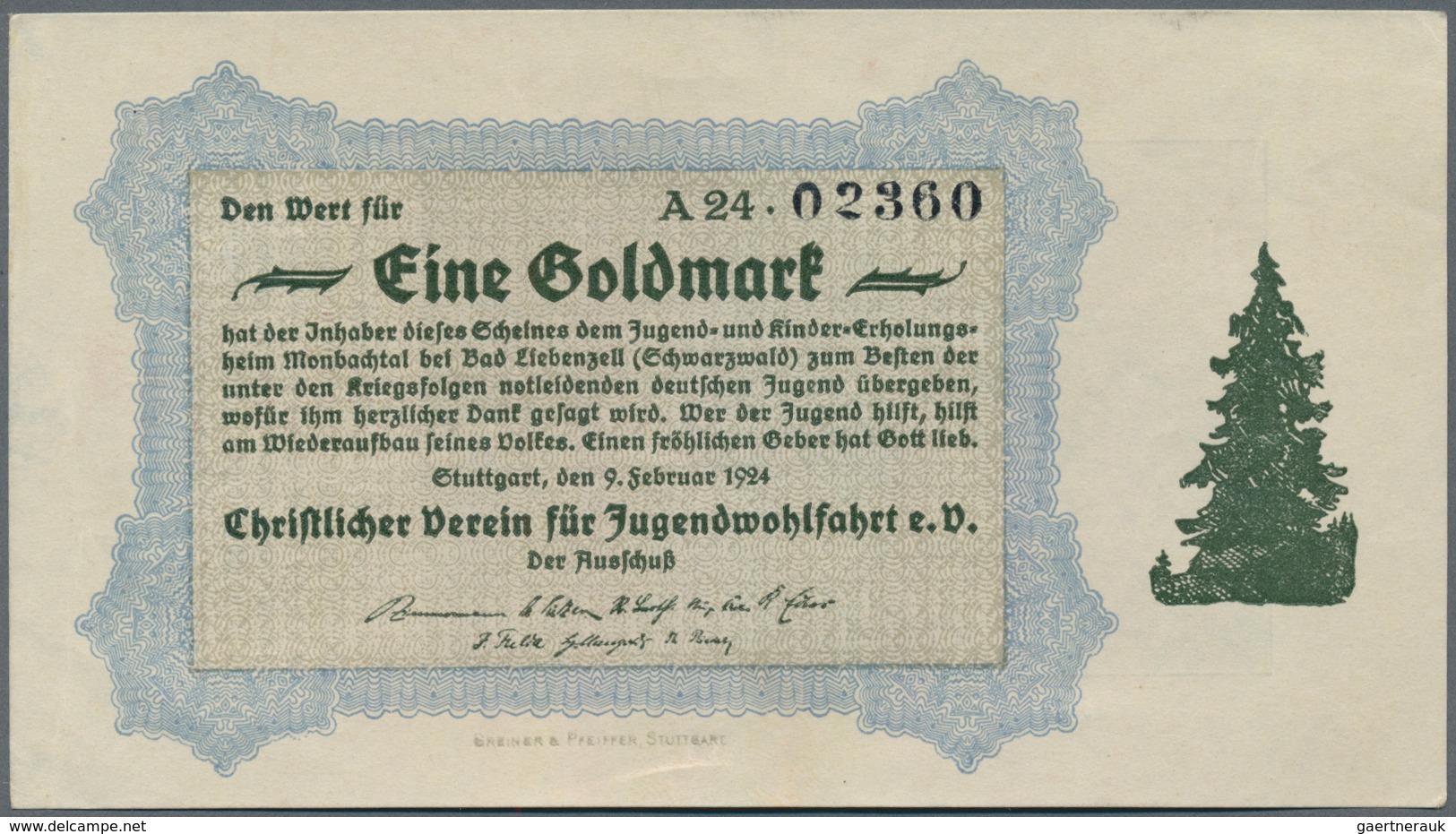 Deutschland - Notgeld - Württemberg: Stuttgart, Waldorf-Astoria-Cigarettenfabrik AG, 1 Goldmark, Okt - [11] Local Banknote Issues