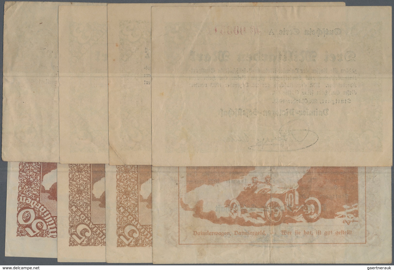 Deutschland - Notgeld - Württemberg: Stuttgart, Daimler-Motoren-Gesellschaft, 3 Mrd. Mark, 26.10.192 - [11] Local Banknote Issues