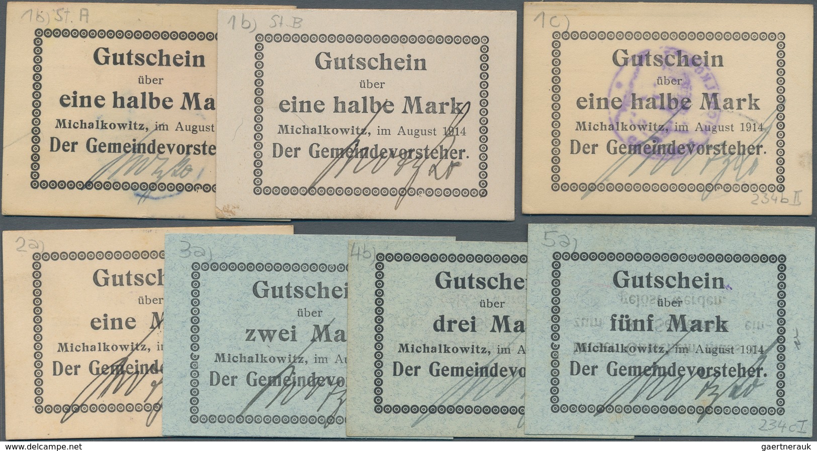 Deutschland - Notgeld - Ehemalige Ostgebiete: Michalkowitz, Oberschlesien, Gemeindevorsteher, 1/2 (3 - Autres & Non Classés