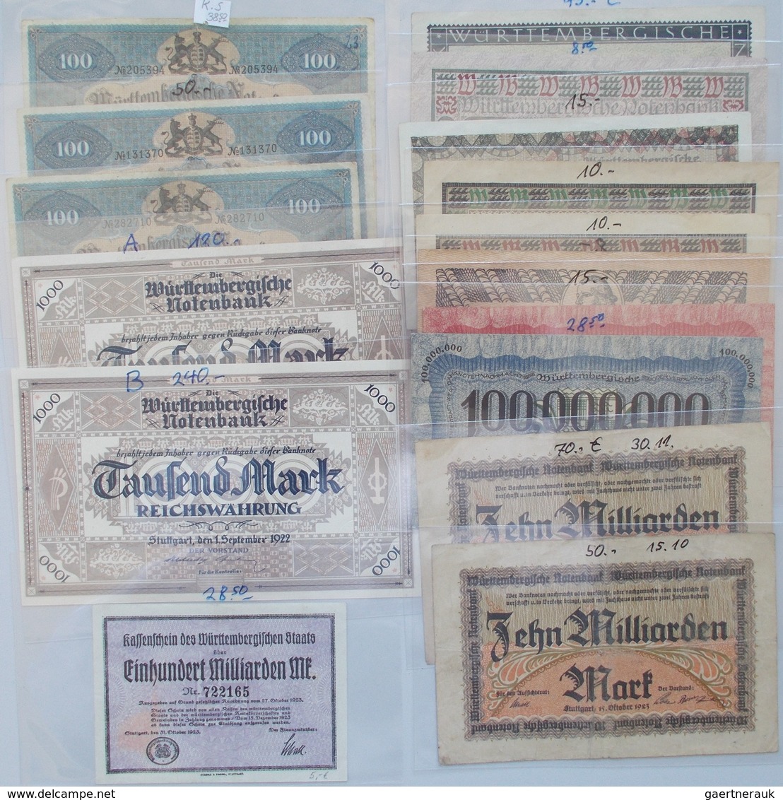 Deutschland - Länderscheine: Lot 16 Banknoten, Davon 15 Länderbanknoten (WTB10 Bis WTB21) Sowie Ein - Autres & Non Classés