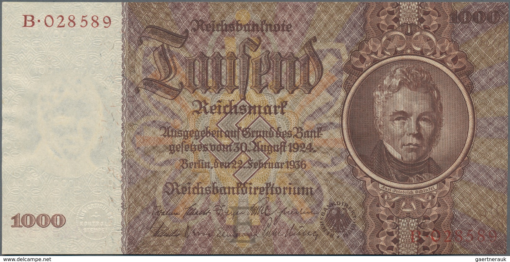 Deutschland - Sonstige: Album mit 43 Banknoten, dabei für die Ausgaben des Kaiserreiches 1000 Mark 1
