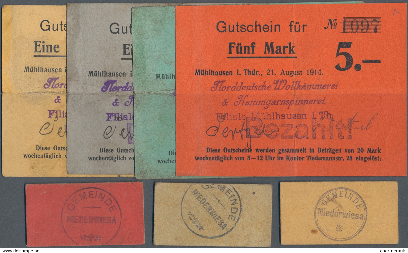 Deutschland - Notgeld: Kriegsbeginn 1914, Mappe Mit 42 Notgeldscheinen Quer Durch Das Reich, Dabei E - Sonstige & Ohne Zuordnung
