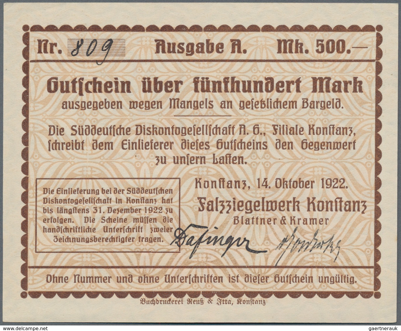 Deutschland - Notgeld - Baden: Gehaltvolle Alphabetisch Im Album Angelegte Sammlung Von Ca. 350 Sche - [11] Local Banknote Issues