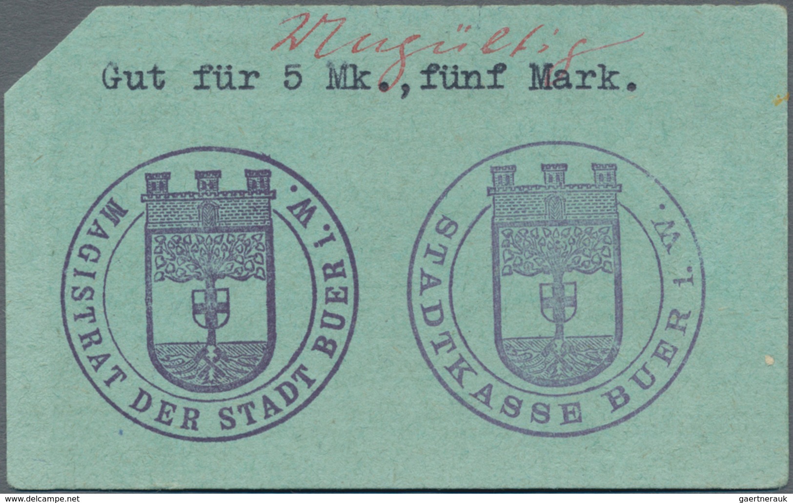 Deutschland - Notgeld - Westfalen: Buer, Stadt, 1 (4), 2 (2), 3 (4), 5 (10) Mark, O. D., Wertzeile G - Sonstige & Ohne Zuordnung