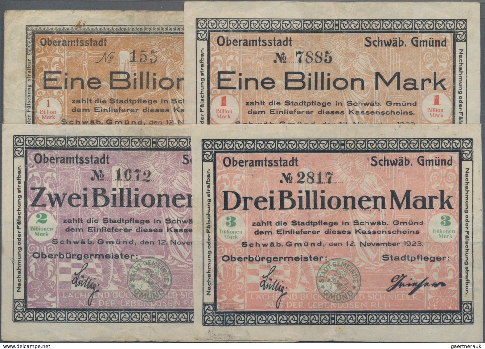 Deutschland - Notgeld - Württemberg: Schwäbisch Gmünd, Stadt, Umfangreiche Sammlung Der Kommunalen G - [11] Local Banknote Issues