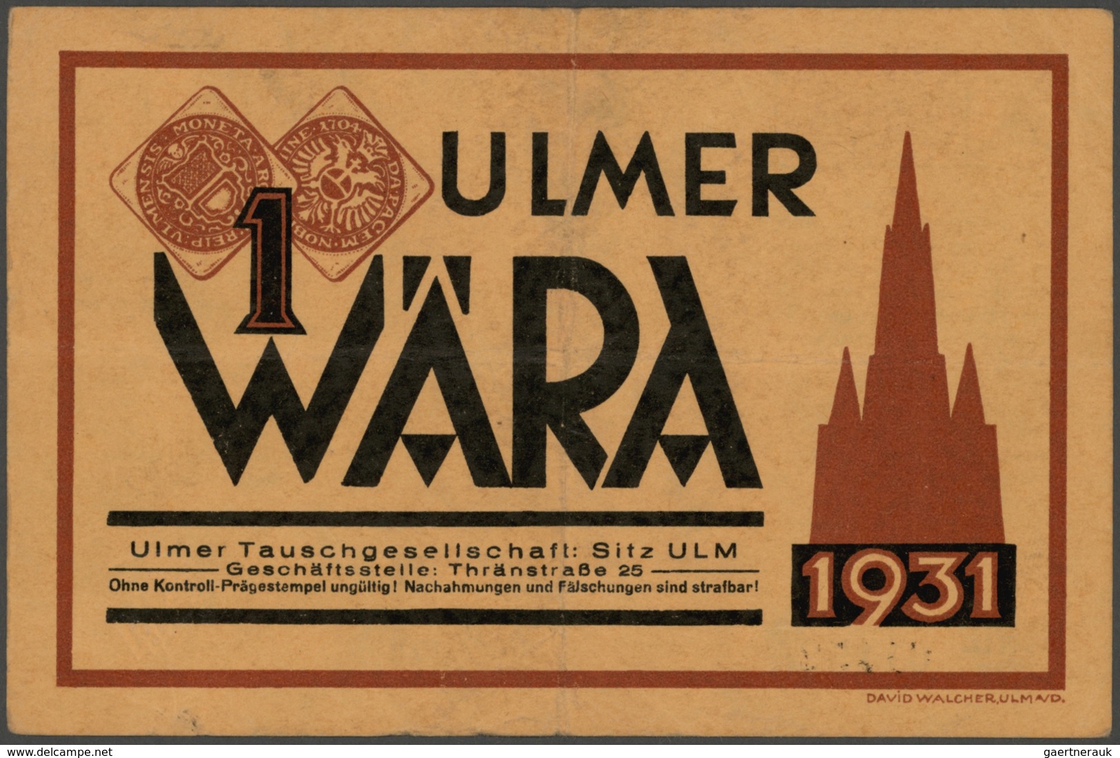 Deutschland - Notgeld - Württemberg: Ulm, Mappe Mit 61 Notgeldscheinen Aller Ausgeber Und Epochen, B - [11] Local Banknote Issues