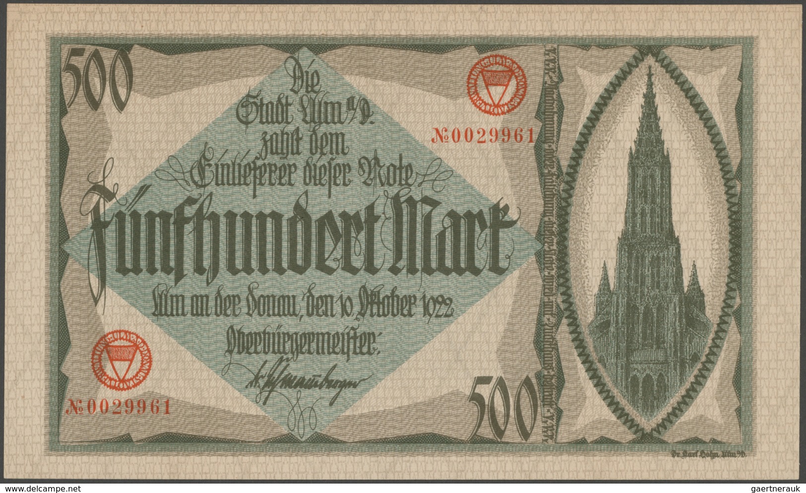 Deutschland - Notgeld - Württemberg: Ulm, Mappe Mit 61 Notgeldscheinen Aller Ausgeber Und Epochen, B - [11] Local Banknote Issues