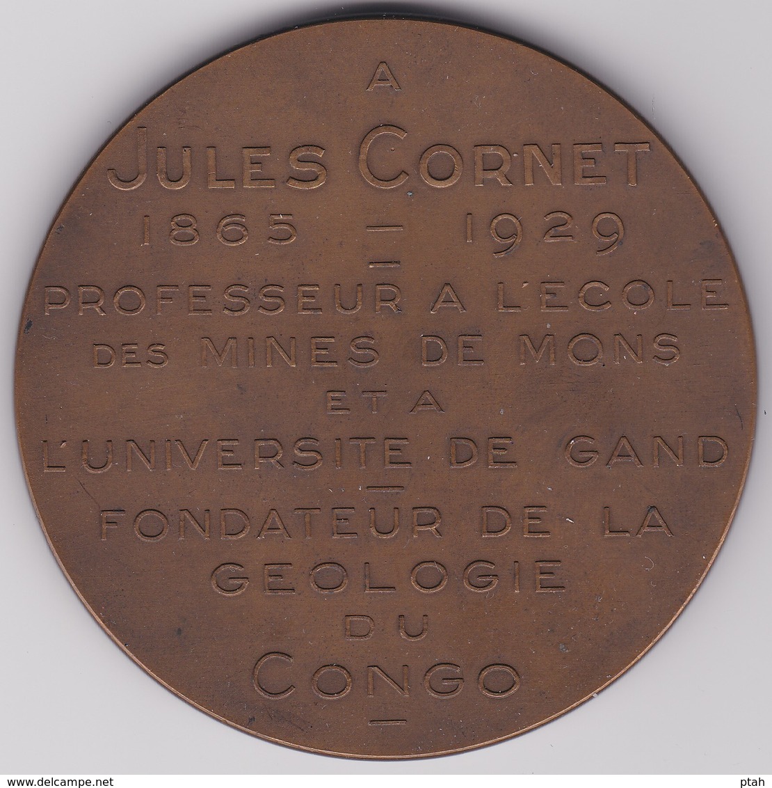 BELGIË, AE Medaille 1929, Prof. Jules Cornet, Door Bonnetain. - Autres & Non Classés