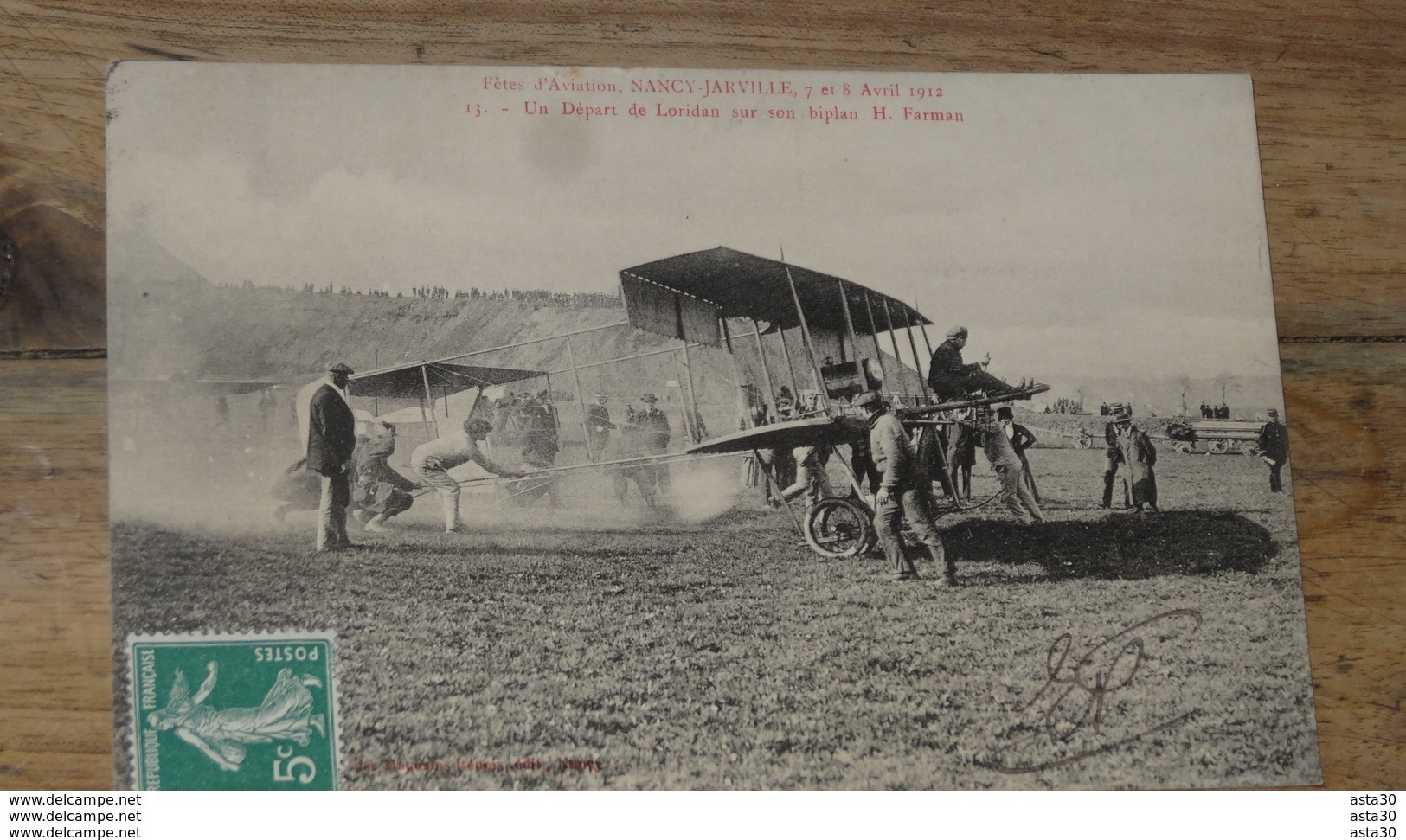 Fetes Aviation NANCY JARVILLE 1912 : Départ De Loridan Sur Biplan Farman  ………MZ2-3514 - Autres & Non Classés