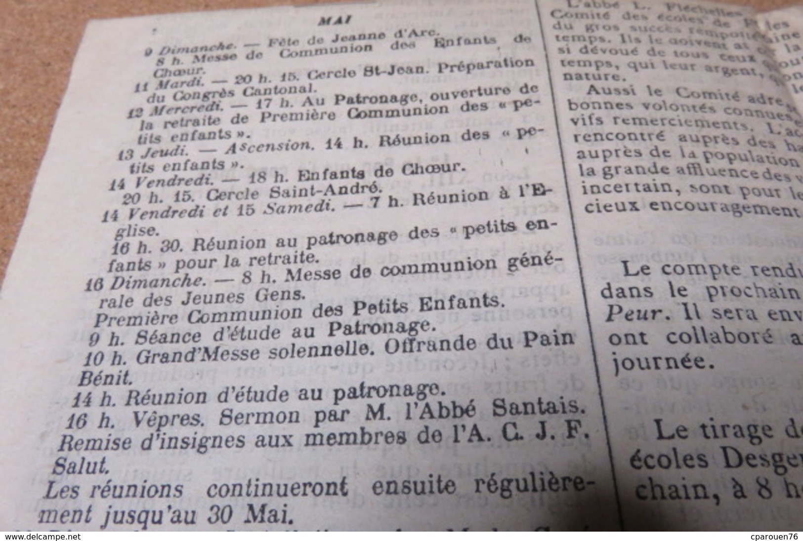 Journal MAI  26 L'Espoir Sans Peur Journal Paroissial St Michel De Bolbec 76 SAINT ROMAIN DE COLBOSC PATRONNAGE - Autres & Non Classés