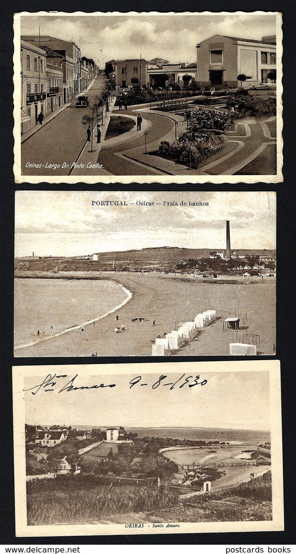 Conjunto 3 Postais OEIRAS E SANTO AMARO. Set Of 3 Vintage Postcards (Lisboa) PORTUGAL 1910s - Lisboa