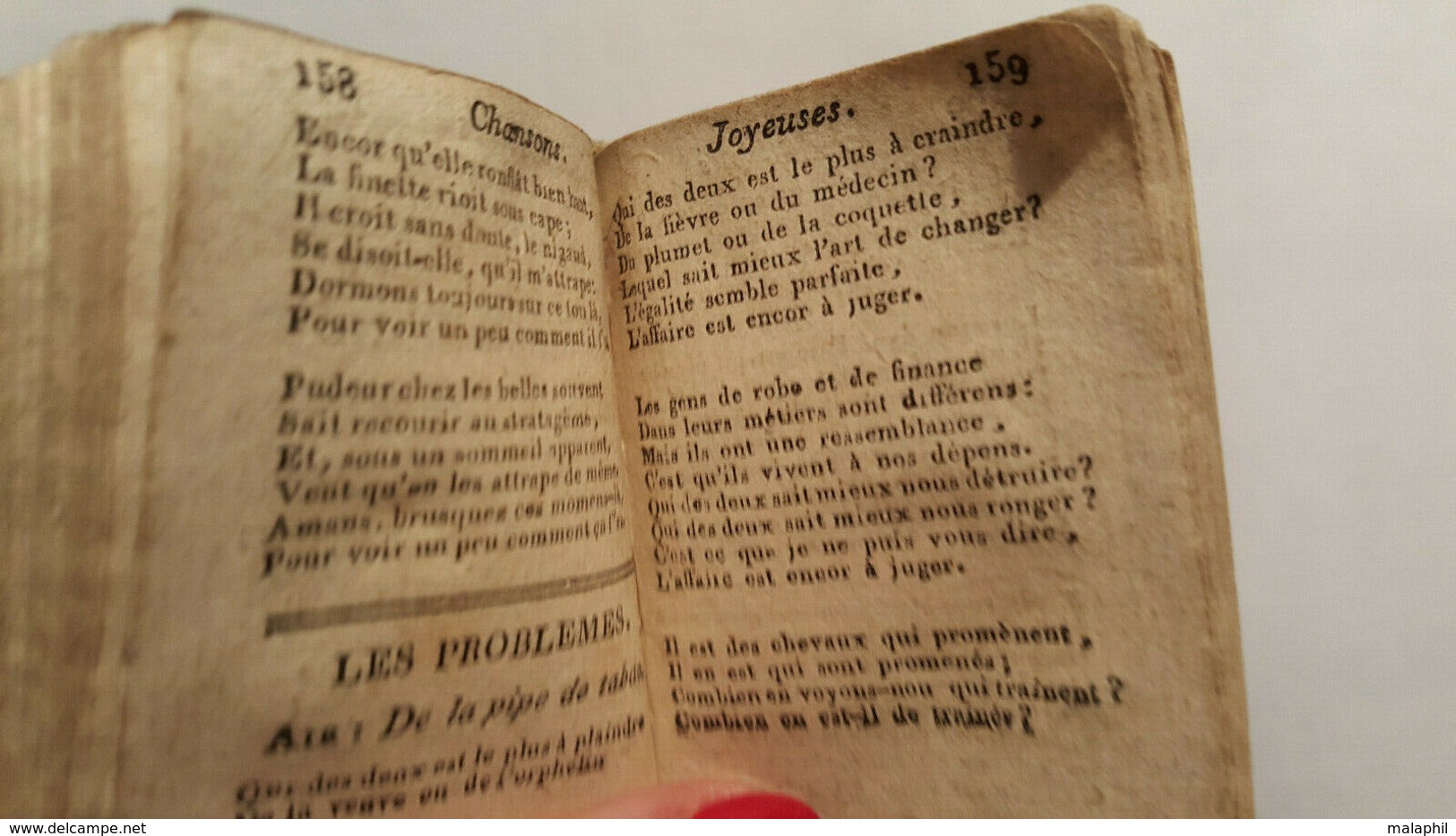 Curiosa : Chansons Joyeuses, Piron, Collé, Gallet, Etc ... Mini Livre Relié 1813 - 1801-1900