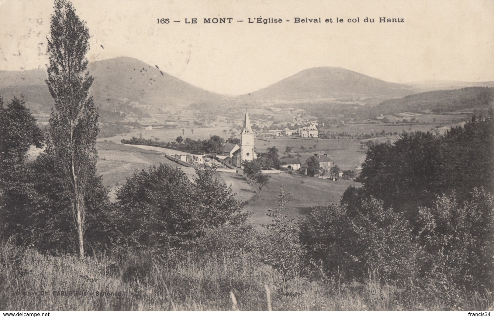 CPA - Le Mont - L'église - Belval Et Le Col Du Hantz - Sonstige & Ohne Zuordnung