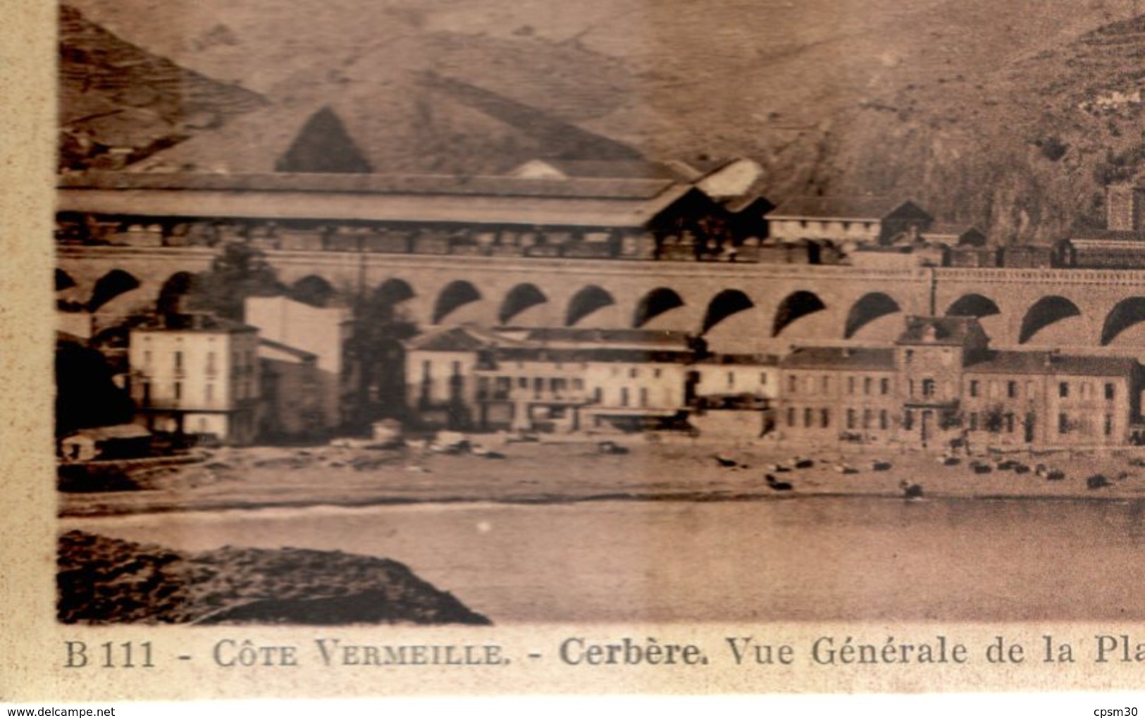 CP Cerbère, Vue Générale De La Plage - N° B111 - édition Chocolat Cantaloup-Catala - Format 9.5 X 23 Cm - Cerbere