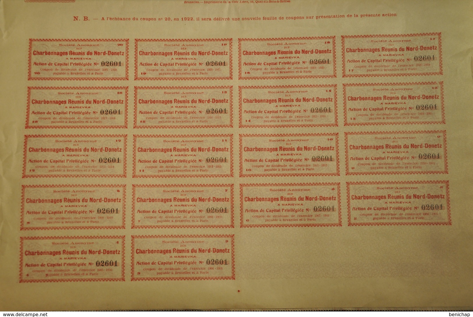 Société Anonyme Des Charbonnages Réunis Du Nord-Donetz à Marievka - 1905 - Mijnen