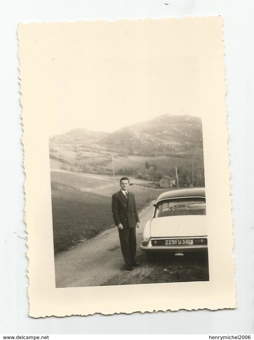 Photographie Automobile Ds En Descendant Du Revard  1958 73 Savoie Photo 7x10 Cm Env - Automobiles