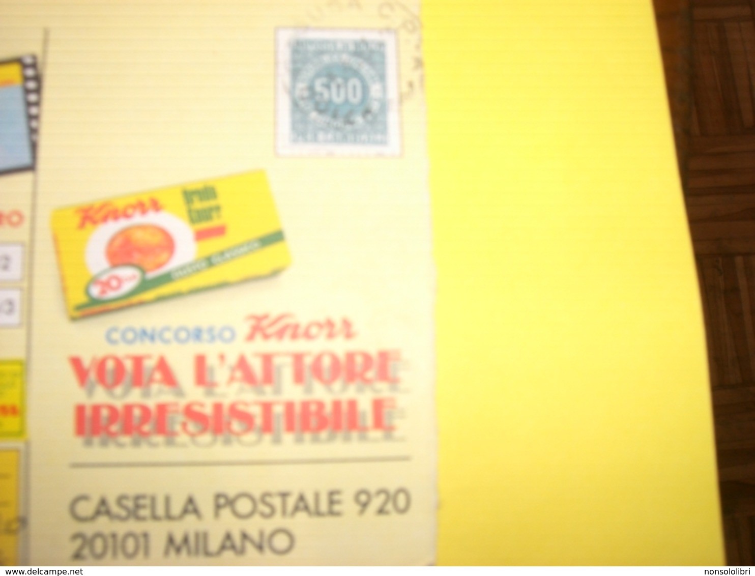 CARTOLINA CONCORSO DADI KNORR 1987 - Billetes De Lotería