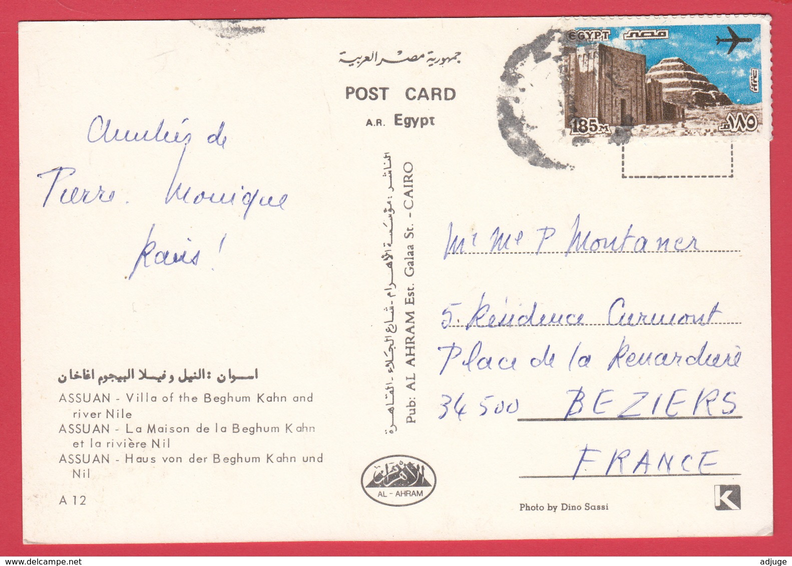 CP- EGYPTE - ASSUAN - Assouan - La Maison De La BEGHUM KAHN Et Le NIL * SUP** 2 SCANS - Aswan