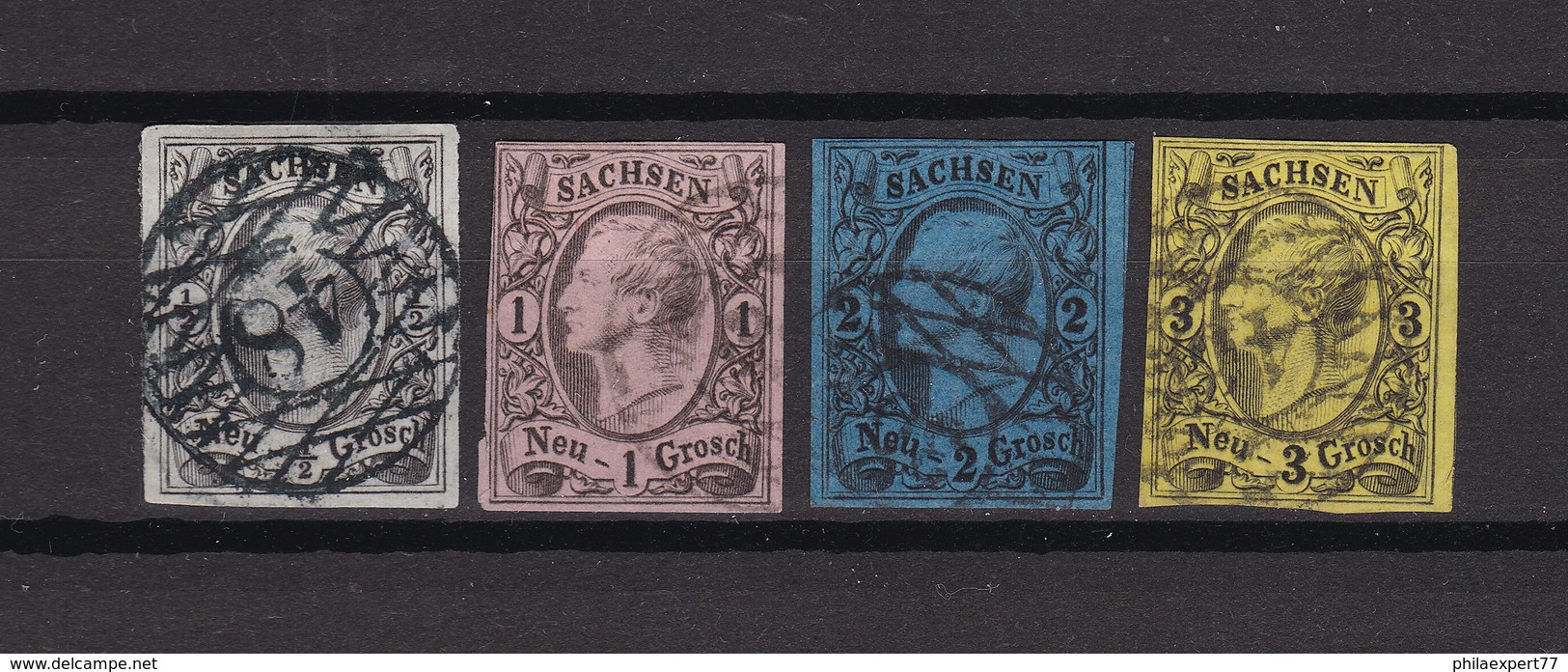 Sachsen - 1855/63 - Michel Nr. 8/11 - Gest. - 65 Euro - Saxony