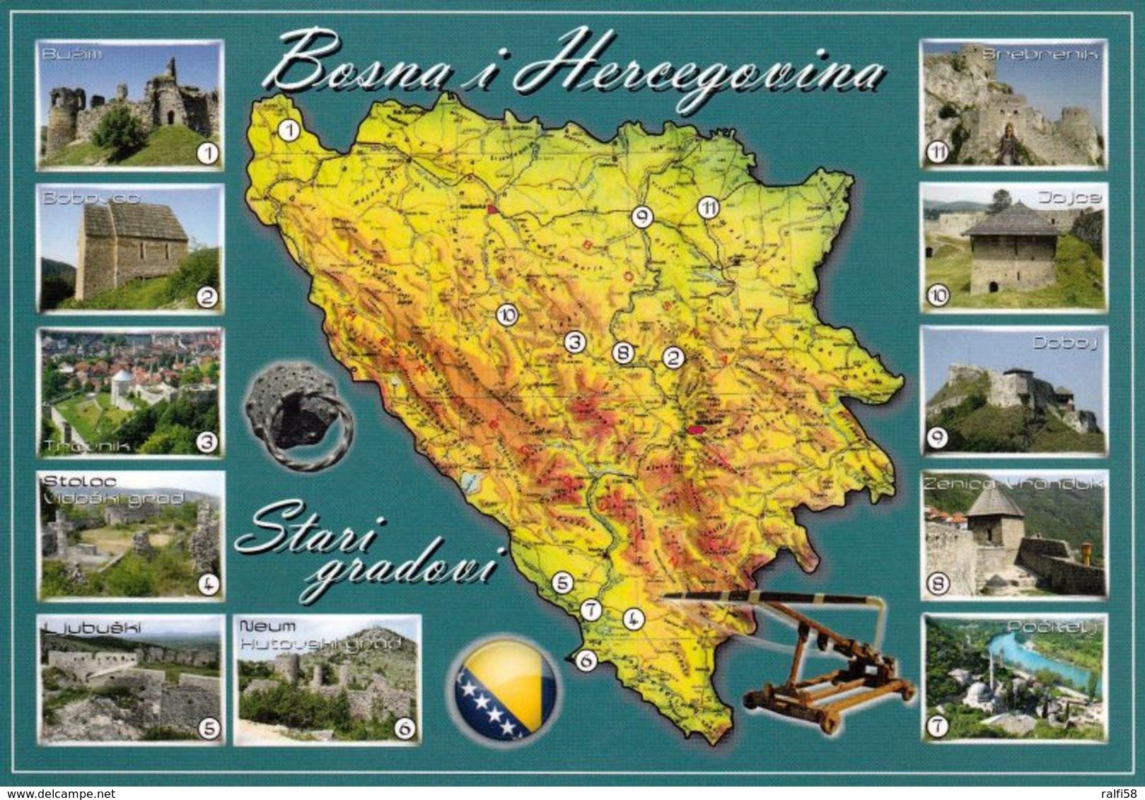 1 Map Of Bosnia And Herzegovina * 1 Landkarte Von Bosnien Und Herzegowina * - Landkarten