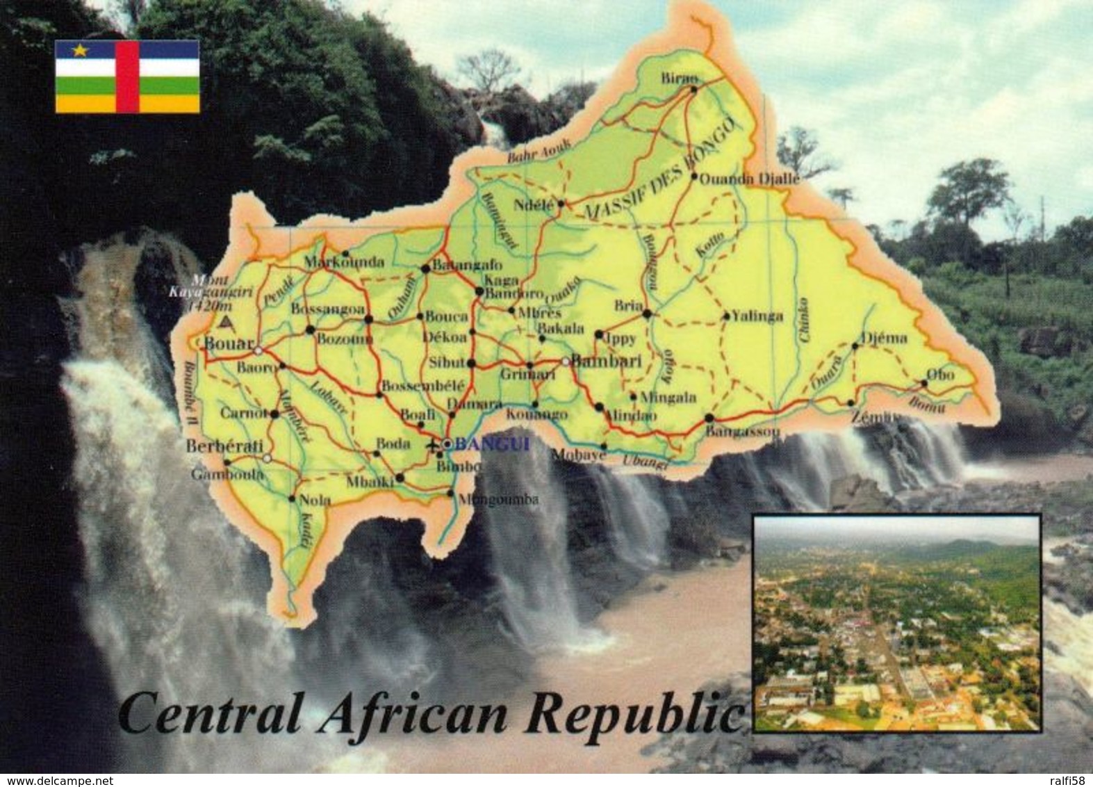 1 Map Of Central African Republic * 1 Landkarte Der Zentralafrikanische Republik - Im Kleinen Bild Die Hauptstad Bangui - Landkarten